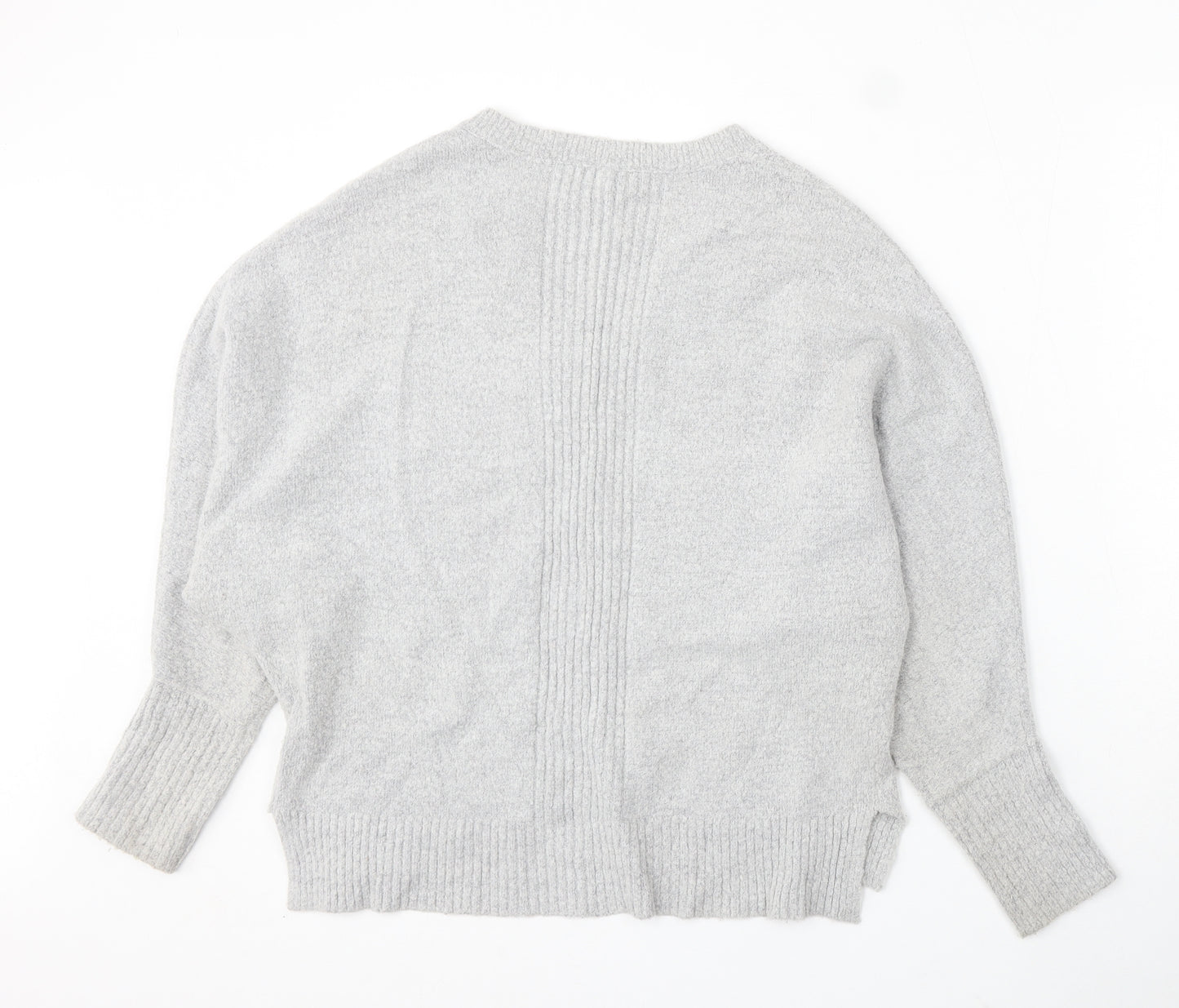 River Island Womens Grey V-Neck Acrylic Pullover Jumper Size 10