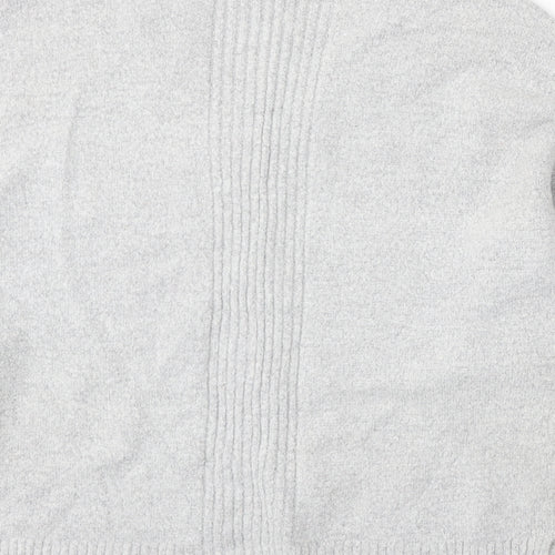 River Island Womens Grey V-Neck Acrylic Pullover Jumper Size 10