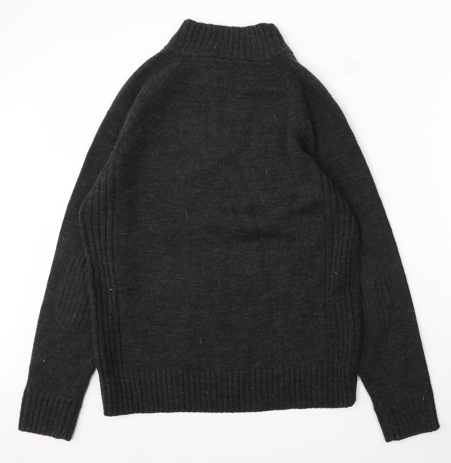 NEXT Womens Grey V-Neck Acrylic Pullover Jumper Size L
