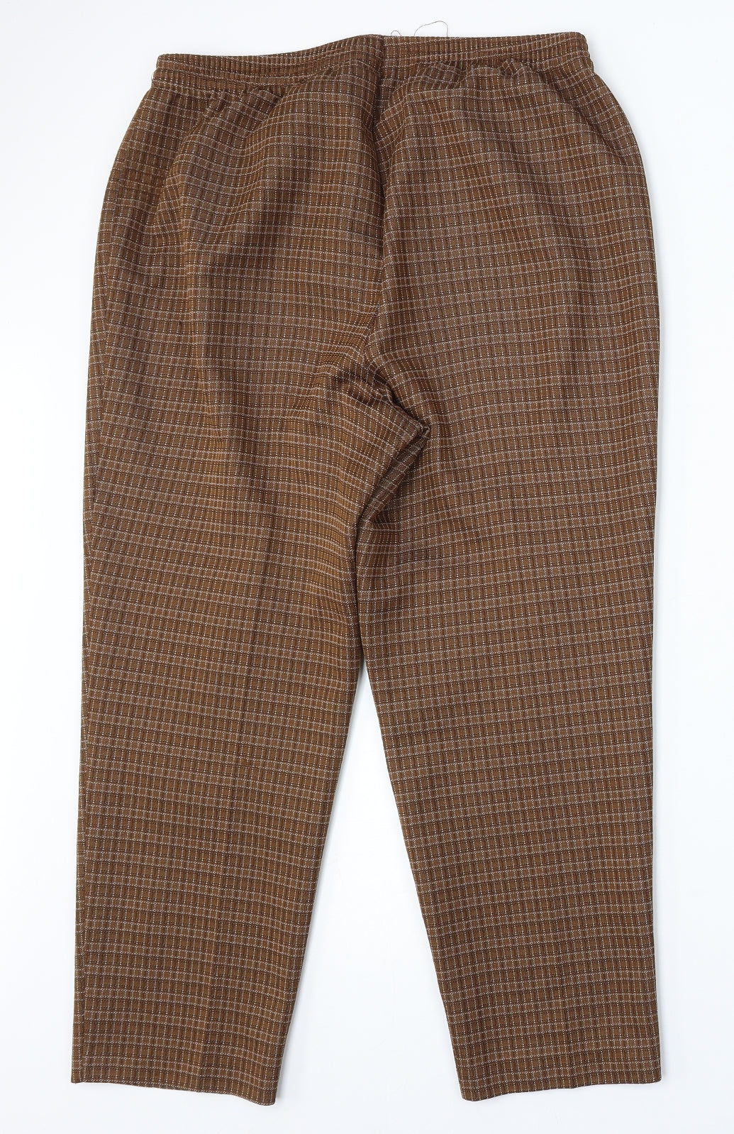 Slimma Womens Brown Geometric Polyester Trousers Size 16 L26 in Regular