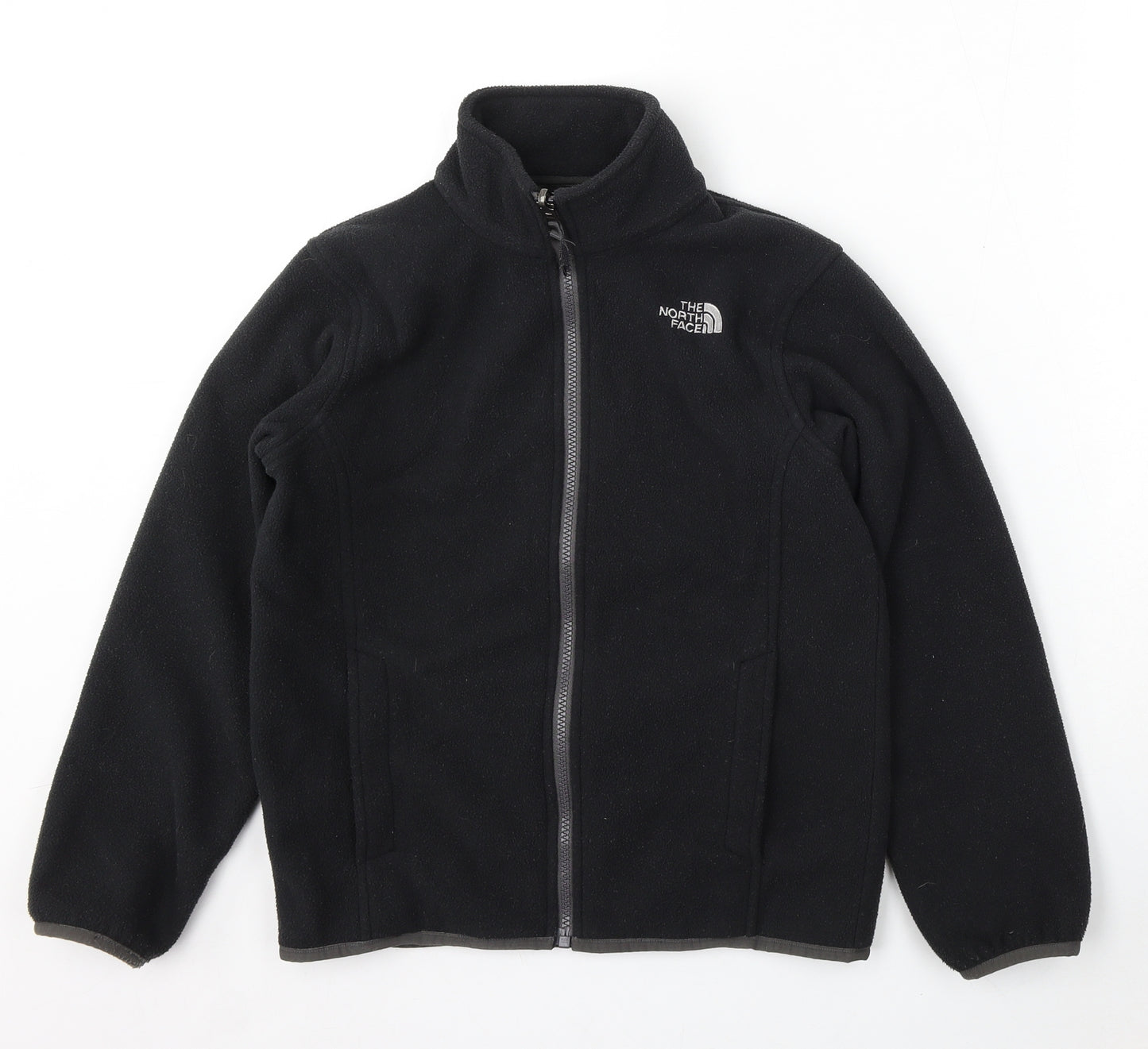The North Face Boys Black Polyester Full Zip Sweatshirt Size 10 Years Zip