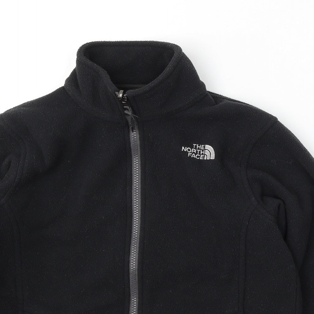 The North Face Boys Black Polyester Full Zip Sweatshirt Size 10 Years Zip