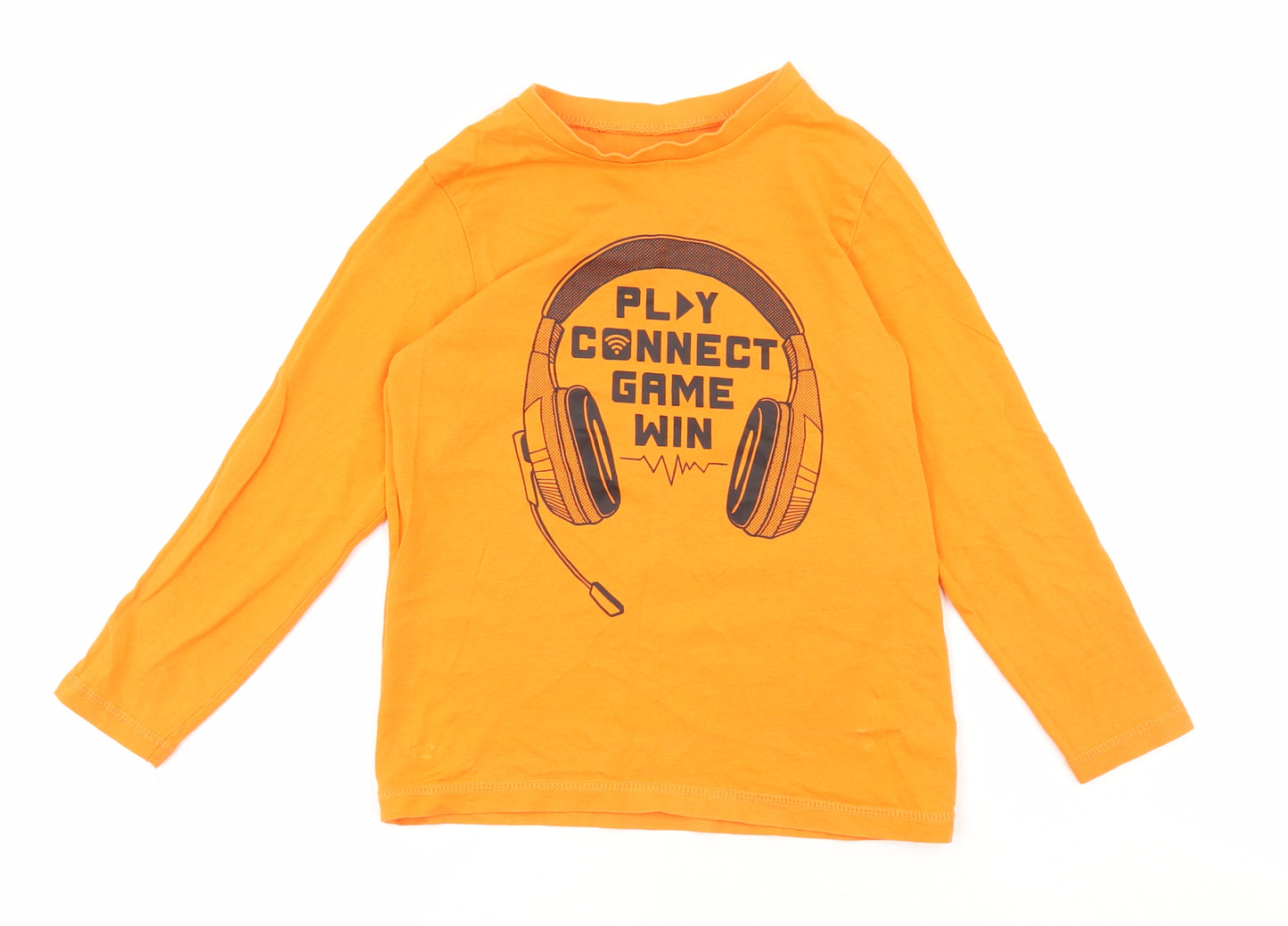 George Boys Orange Cotton Basic T-Shirt Size 7-8 Years Round Neck - Play connect game win