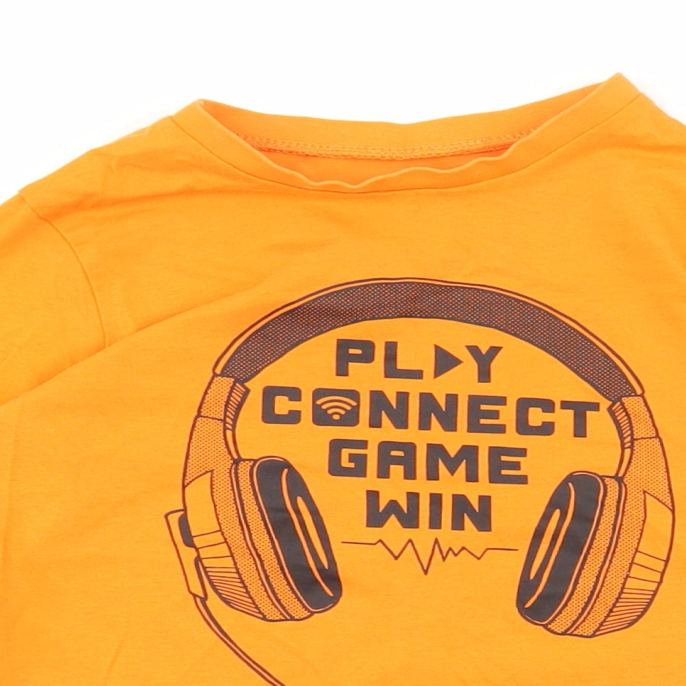 George Boys Orange Cotton Basic T-Shirt Size 7-8 Years Round Neck - Play connect game win