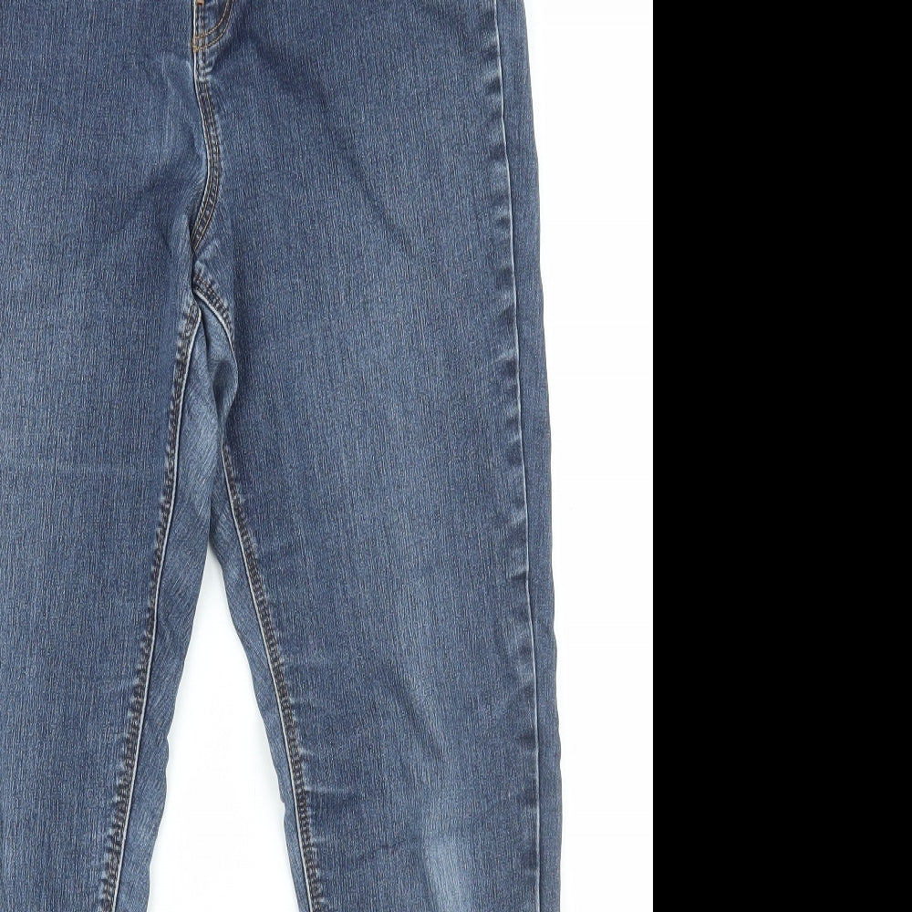 George Womens Blue Cotton Straight Jeans Size 14 L28 in Regular