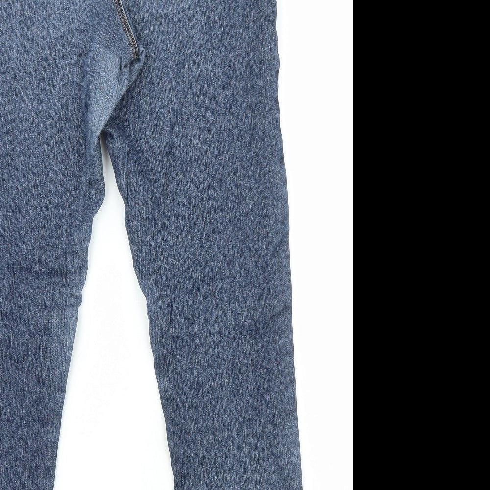 George Womens Blue Cotton Straight Jeans Size 14 L28 in Regular