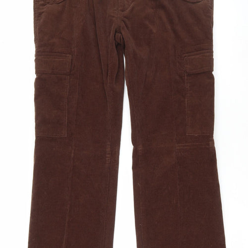 Angelo Muroni Mens Brown Cotton Trousers Size 40 in L32 in Regular