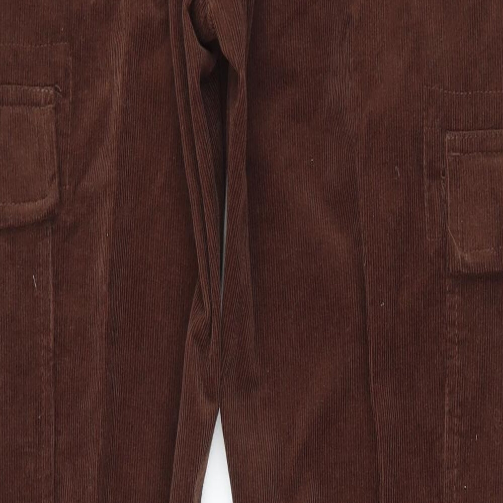 Angelo Muroni Mens Brown Cotton Trousers Size 40 in L32 in Regular