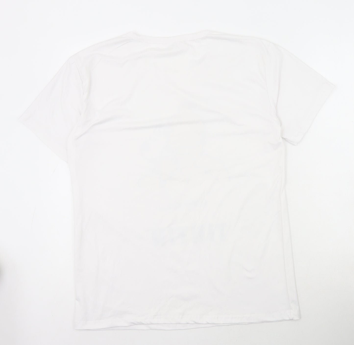 MVCRW Womens White Polyester Basic T-Shirt Size XL Round Neck - Tin Tin