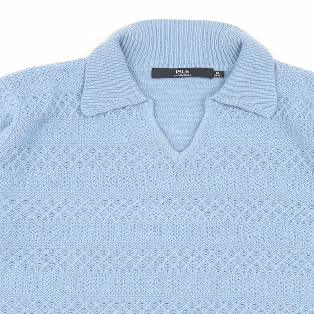 Edinburgh Woollen Mill Womens Blue V-Neck Acrylic Pullover Jumper Size M