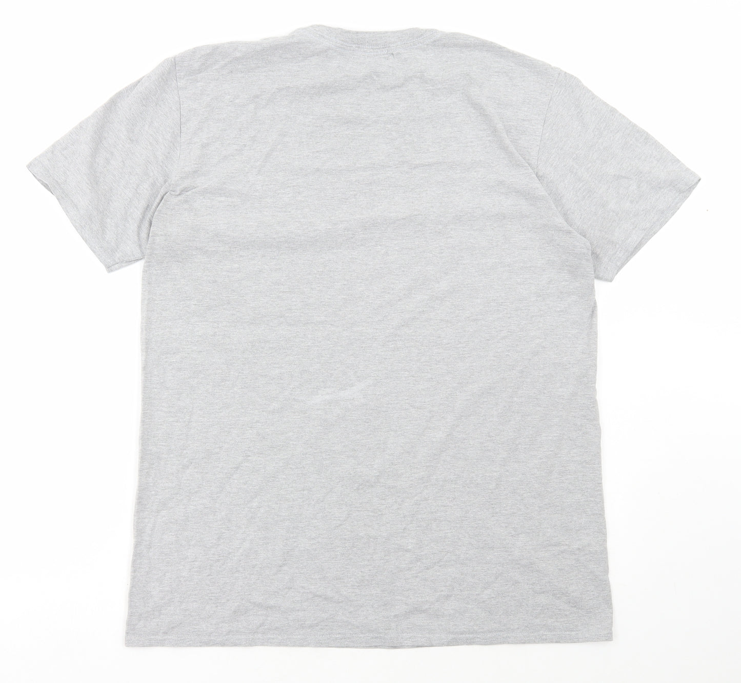 Boohoo Mens Grey Polyester T-Shirt Size L Round Neck