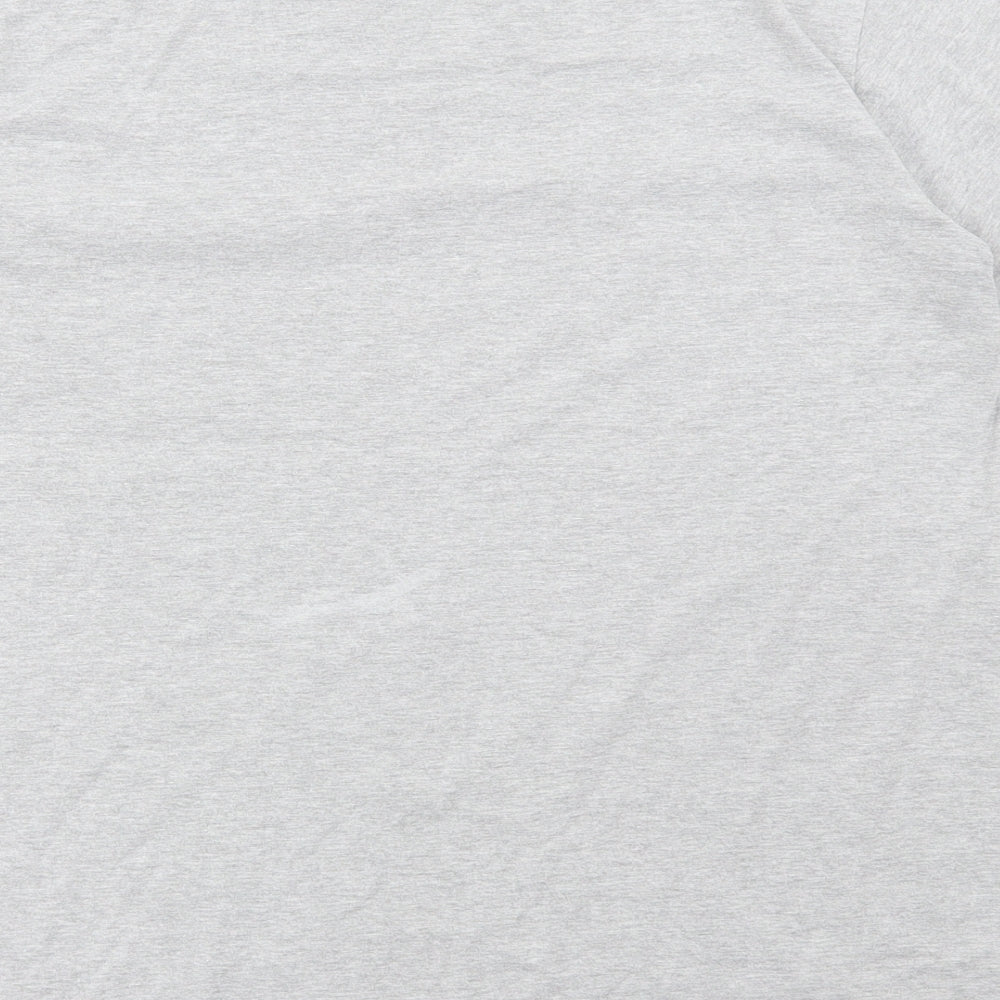 Boohoo Mens Grey Polyester T-Shirt Size L Round Neck