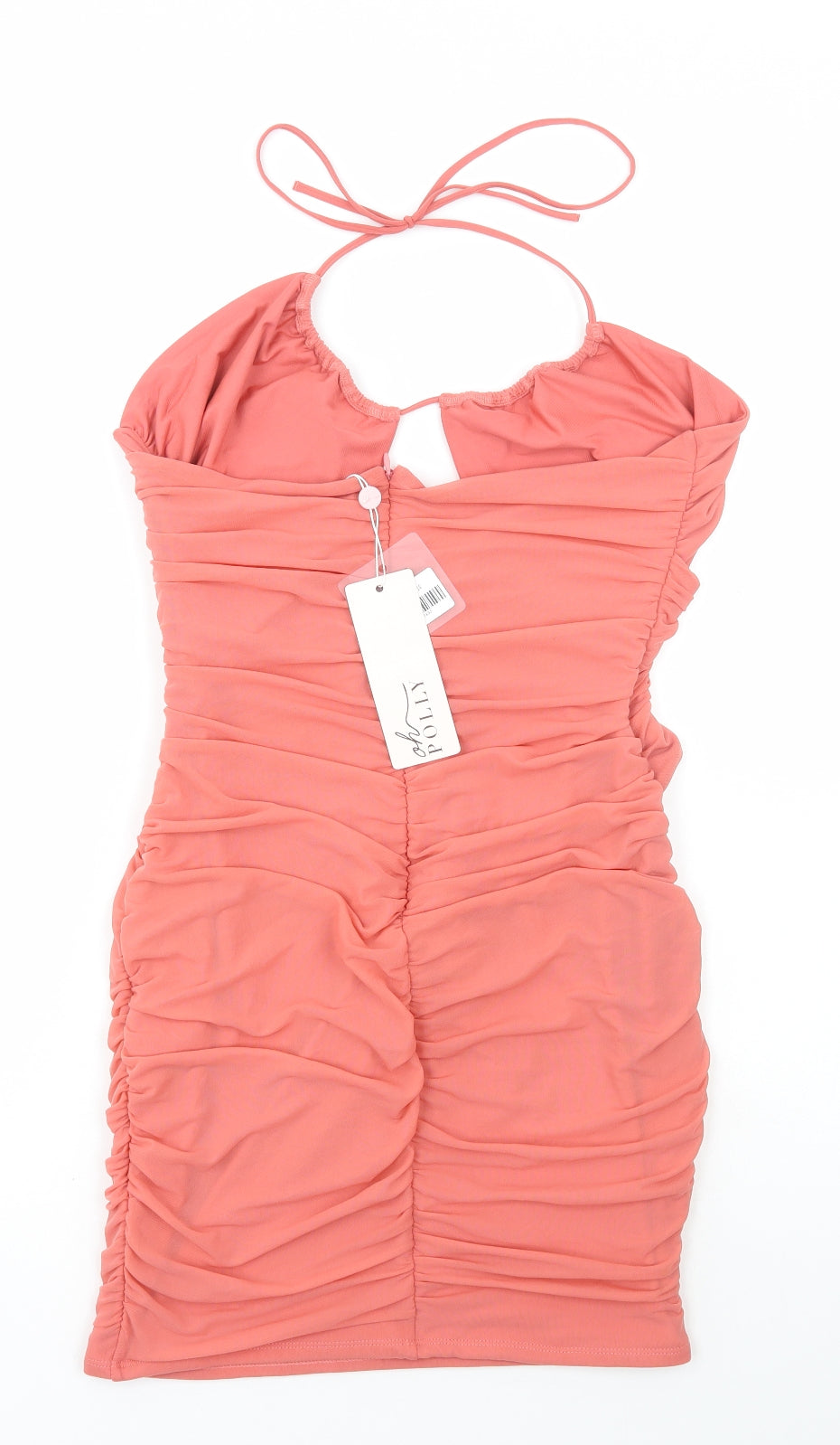 Oh Polly Womens Pink Nylon Bodycon Size 14 Scoop Neck