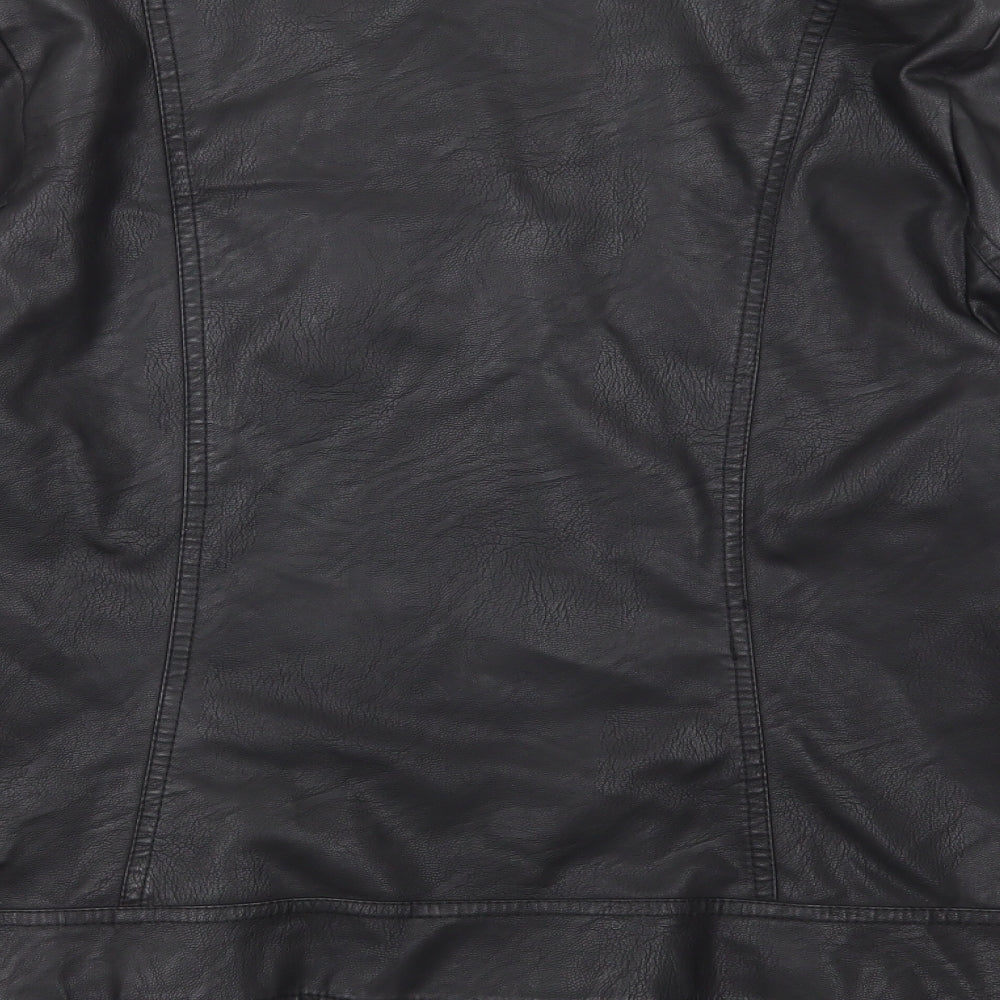 George Womens Black Overcoat Jacket Size 18