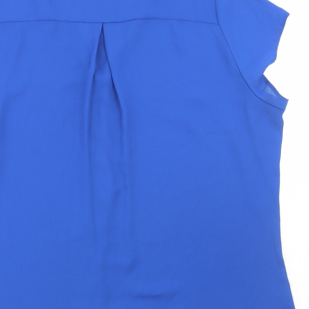 BHS Womens Blue Polyester Basic Blouse Size 20 V-Neck