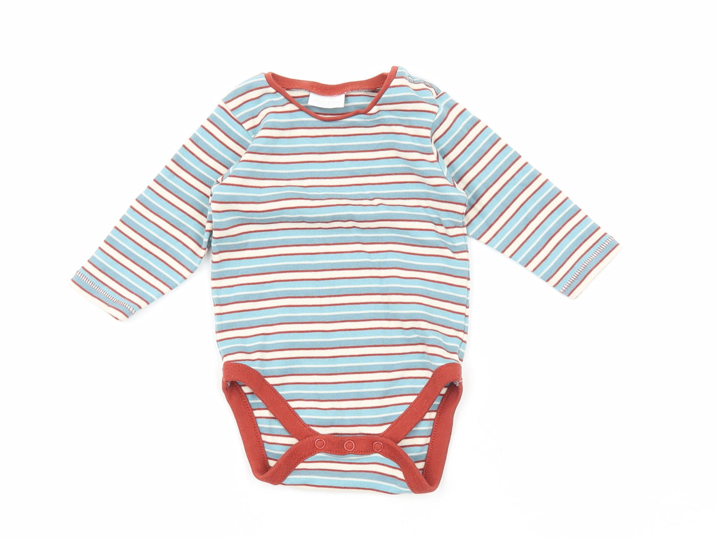 NEXT Baby Blue Striped Cotton Bodysuit Outfit/Set Size 3-6 Months