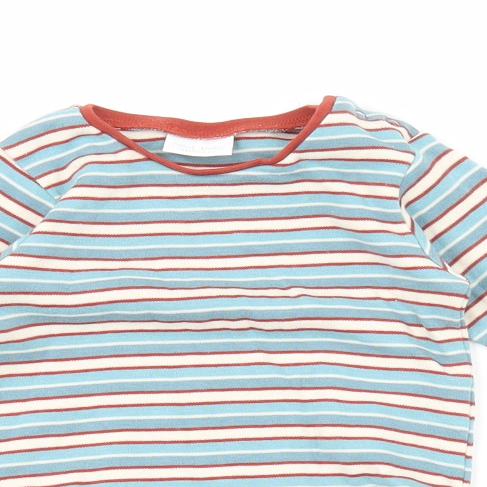 NEXT Baby Blue Striped Cotton Bodysuit Outfit/Set Size 3-6 Months