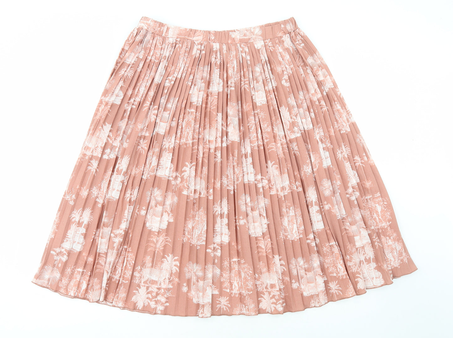 George Womens Pink Geometric Polyester Pleated Skirt Size 18 - Animal print