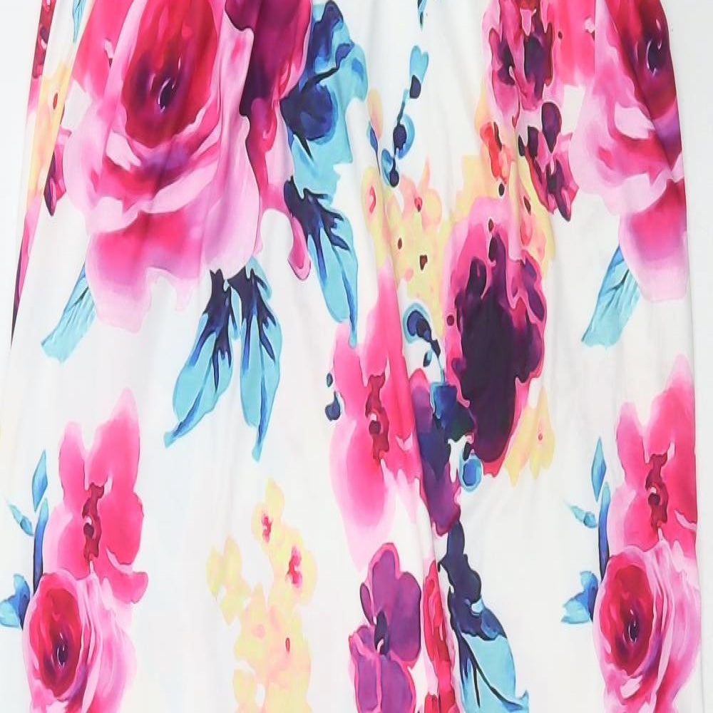 Ruiyige Womens White Floral Polyester Maxi Size 2XL Off the Shoulder