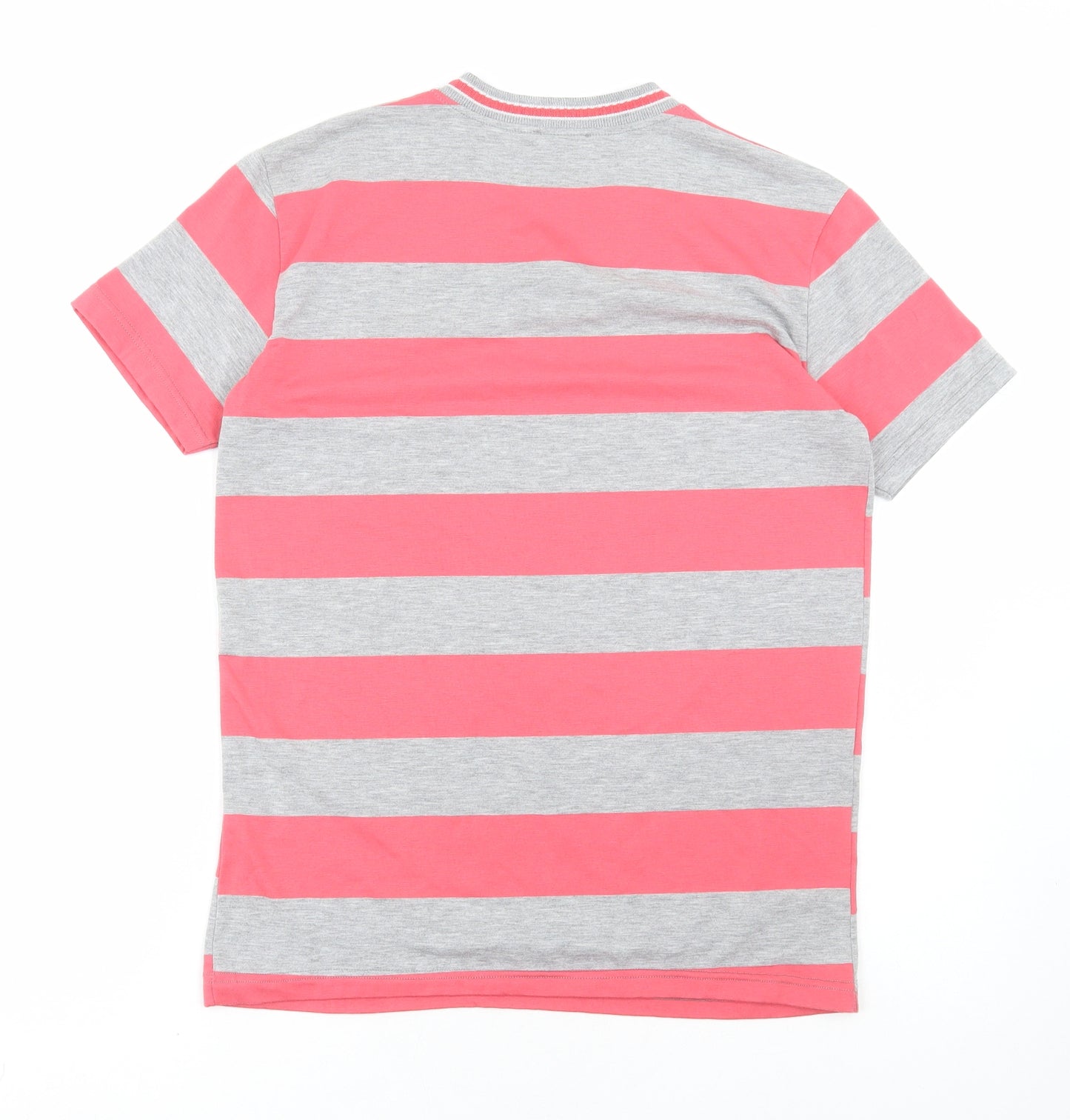 F-Star Mens Grey Striped Polyester T-Shirt Size 2XL V-Neck