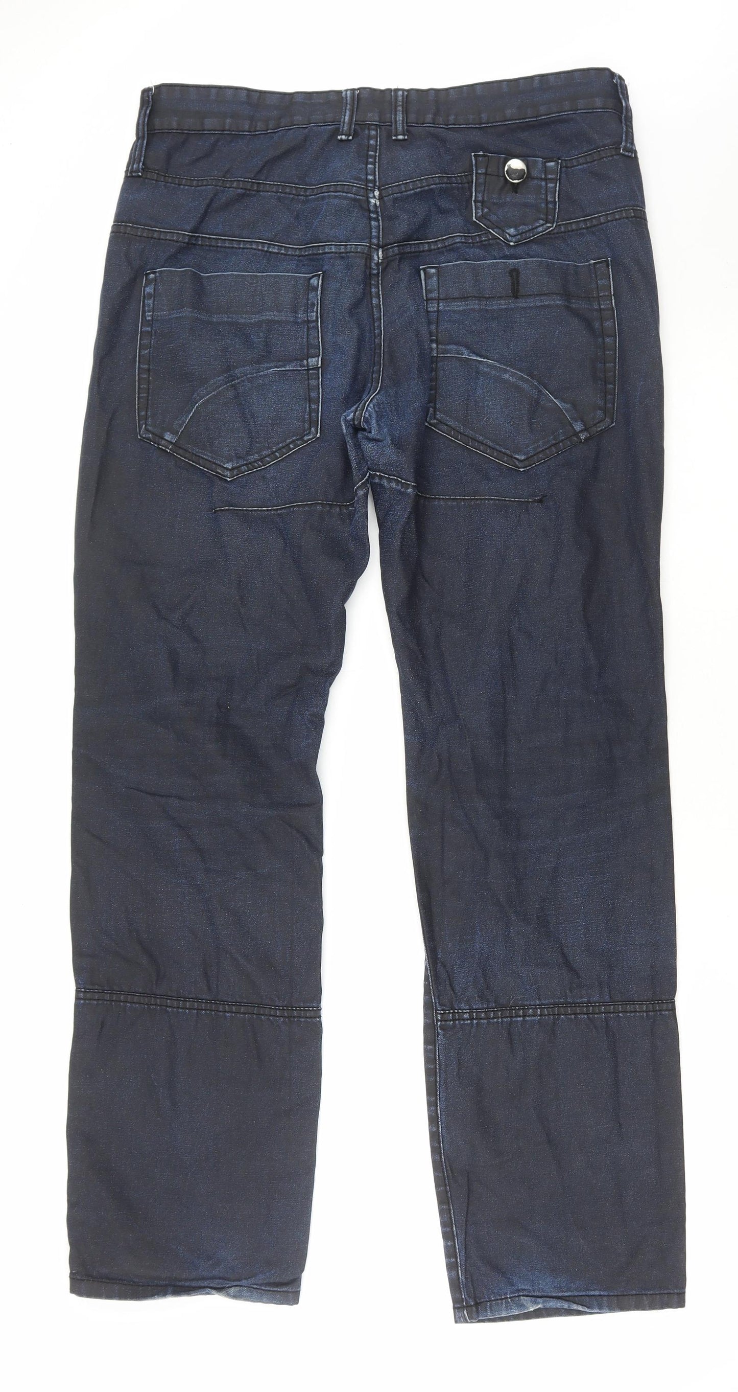 Denim & Co. Mens Blue Cotton Straight Jeans Size 34 in L32 in Regular