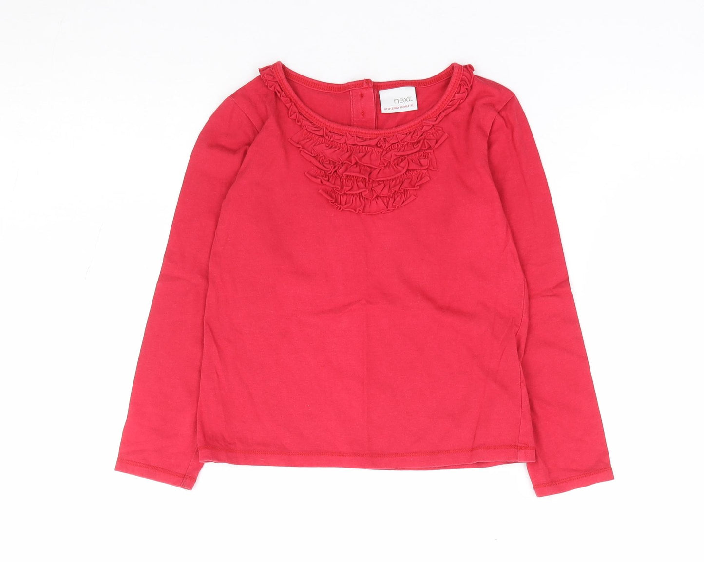NEXT Girls Red Cotton Jersey T-Shirt Size 6 Years Round Neck Pullover