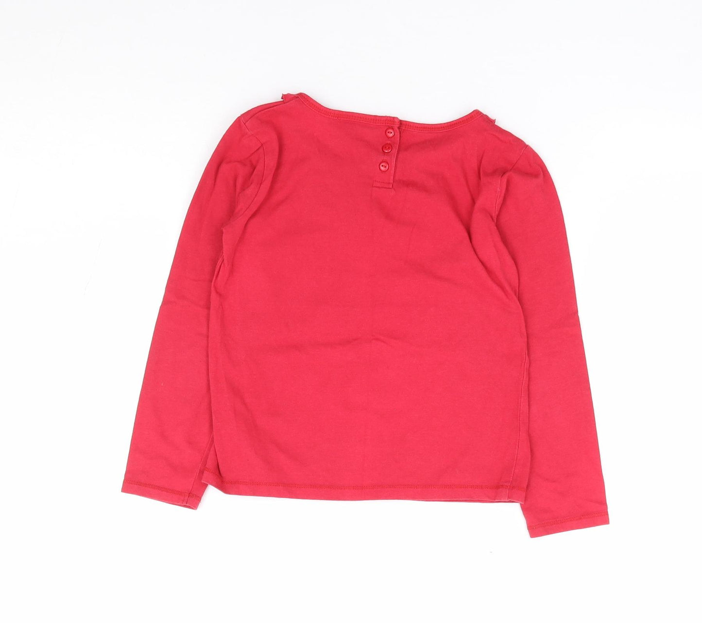 NEXT Girls Red Cotton Jersey T-Shirt Size 6 Years Round Neck Pullover