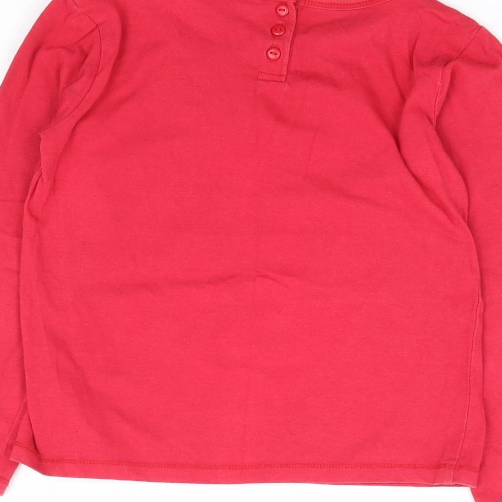 NEXT Girls Red Cotton Jersey T-Shirt Size 6 Years Round Neck Pullover
