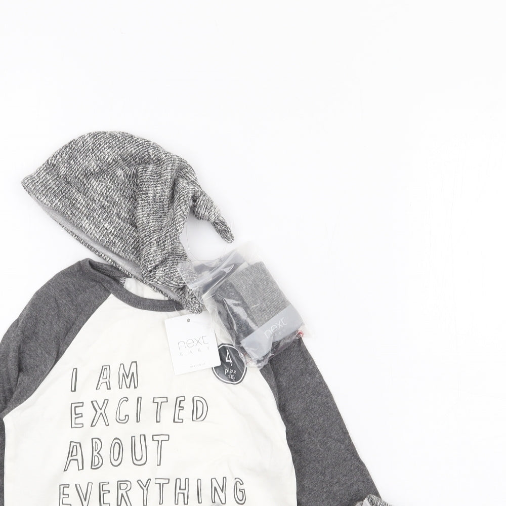 NEXT Boys Grey 100% Cotton Trousers Set Outfit/Set Size 12-18 Months Pullover