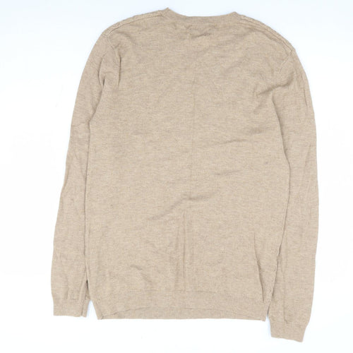 ASOS Mens Brown Round Neck Nylon Pullover Jumper Size M