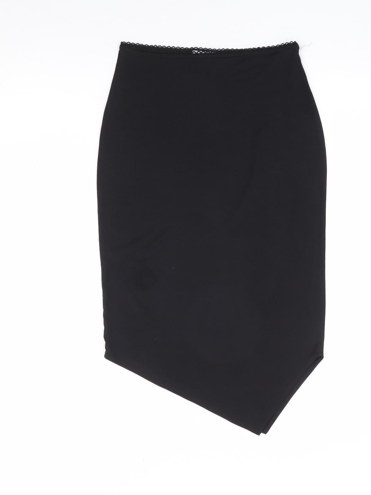 New Look Womens Black Polyester Straight & Pencil Skirt Size 8