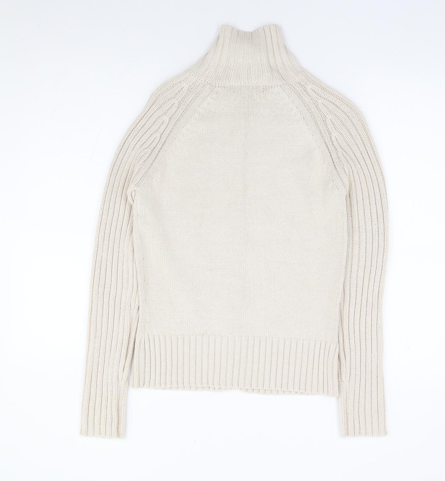 Cherokee Womens Beige High Neck Cotton Full Zip Jumper Size 10