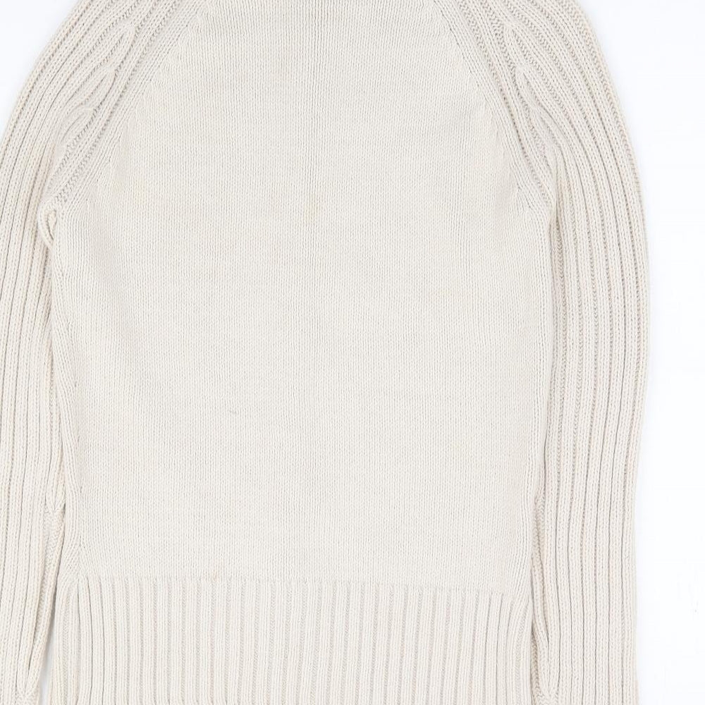 Cherokee Womens Beige High Neck Cotton Full Zip Jumper Size 10