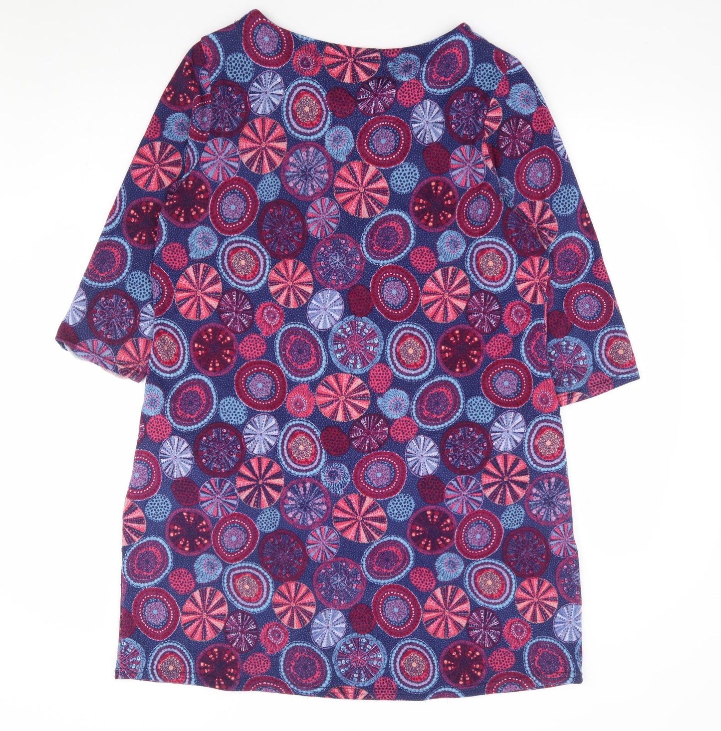Country Rose Womens Multicoloured Geometric Polyester A-Line Size M Round Neck Pullover