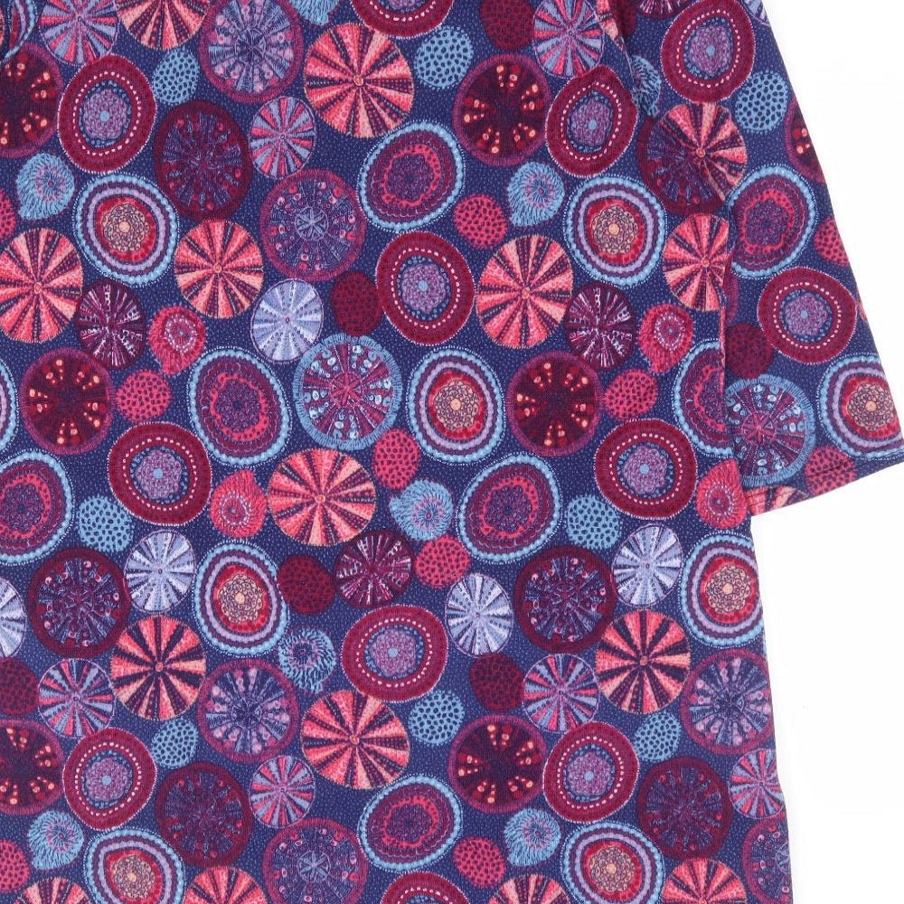 Country Rose Womens Multicoloured Geometric Polyester A-Line Size M Round Neck Pullover