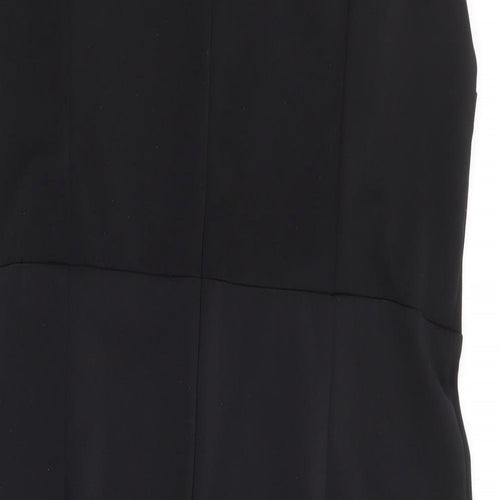 Dorothy Perkins Womens Black Polyester Pencil Dress Size M V-Neck Zip