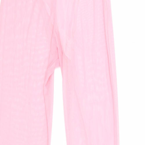 Pretty Little Thing Womens Pink Polyester Trousers Size 4 L34 in Regular