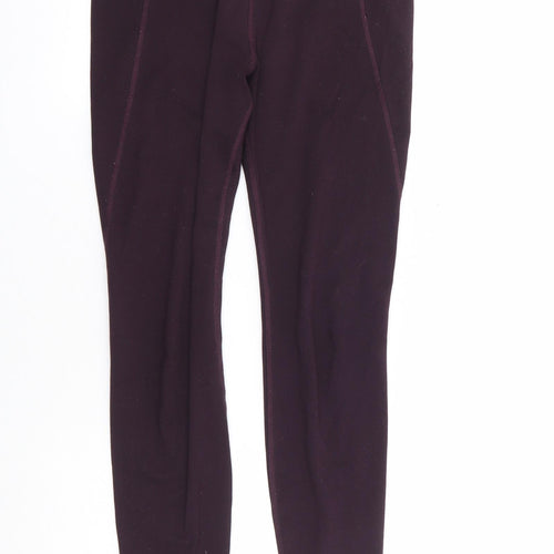 H&M Womens Purple Polyester Cropped Leggings Size XS L25 in Regular