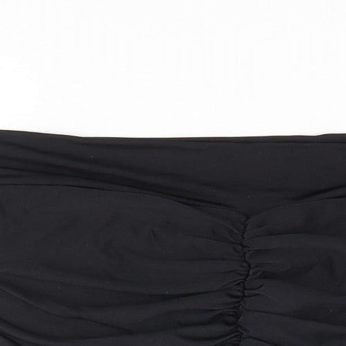 Missguided Womens Black Polyester Cropped T-Shirt Size 6 Off the Shoulder