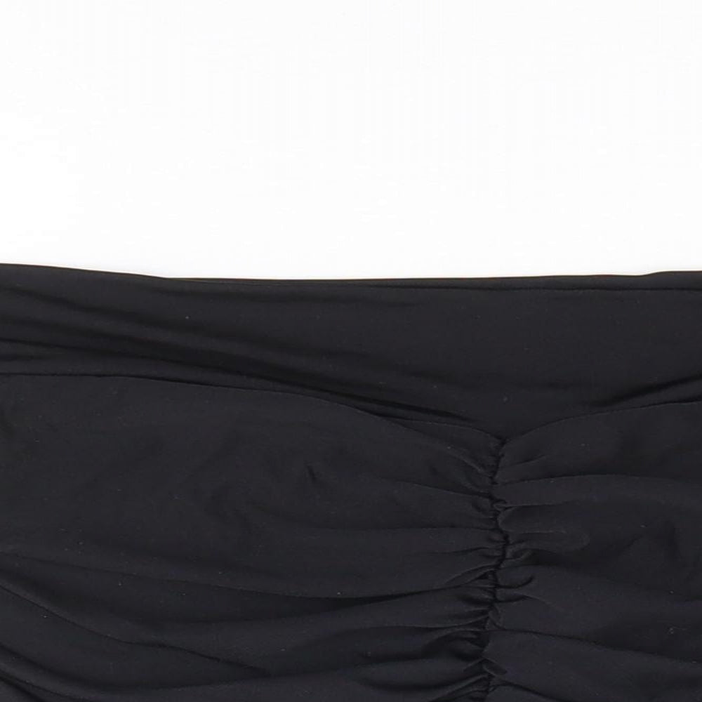 Missguided Womens Black Polyester Cropped T-Shirt Size 6 Off the Shoulder