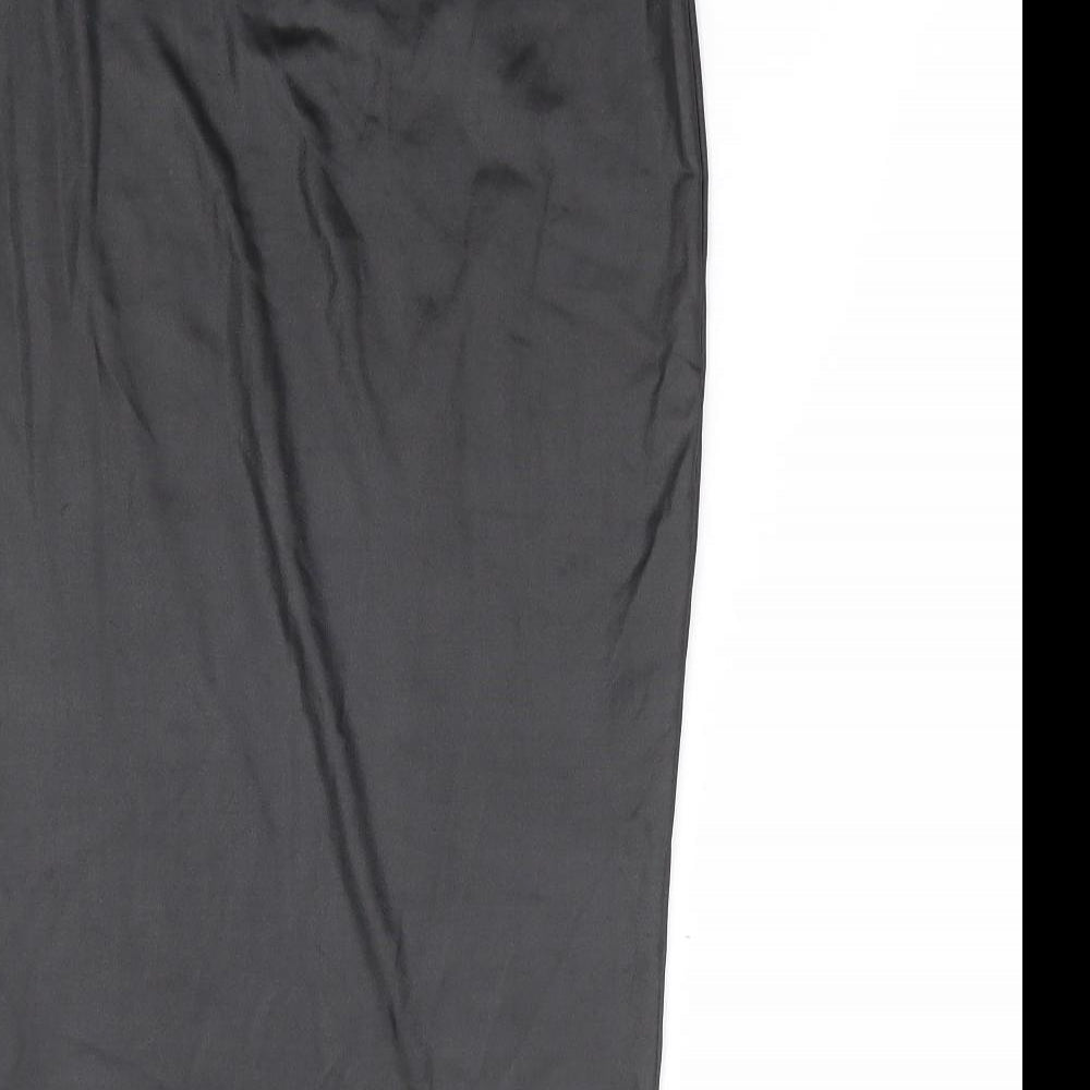 PRETTYLITTLETHING Womens Black Polyester Straight & Pencil Skirt Size 4