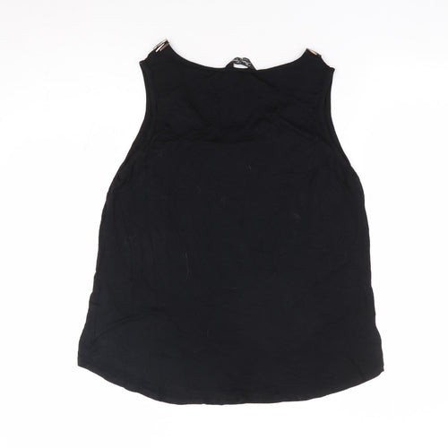 Marina Kaneva Womens Black Viscose Jersey Tank Size 12 Round Neck