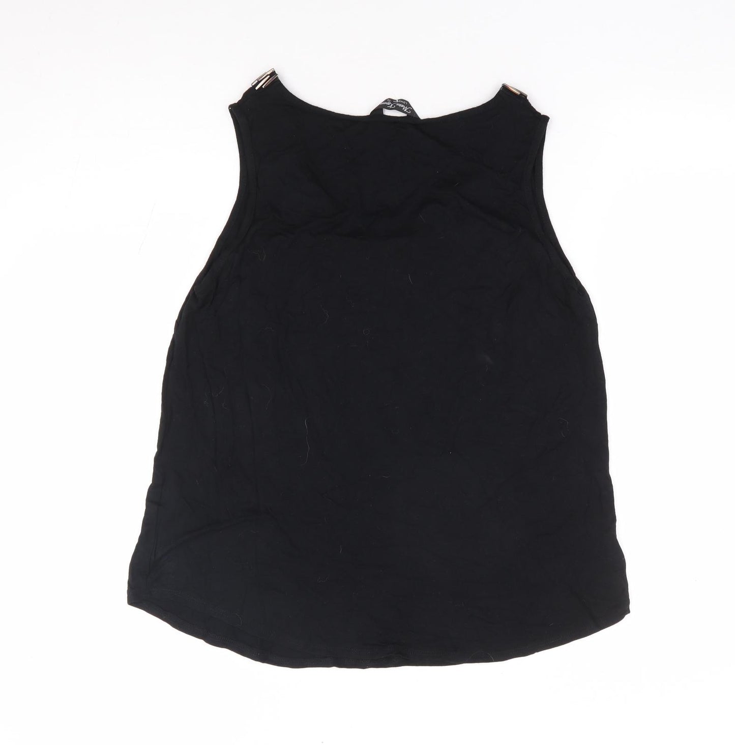 Marina Kaneva Womens Black Viscose Jersey Tank Size 12 Round Neck
