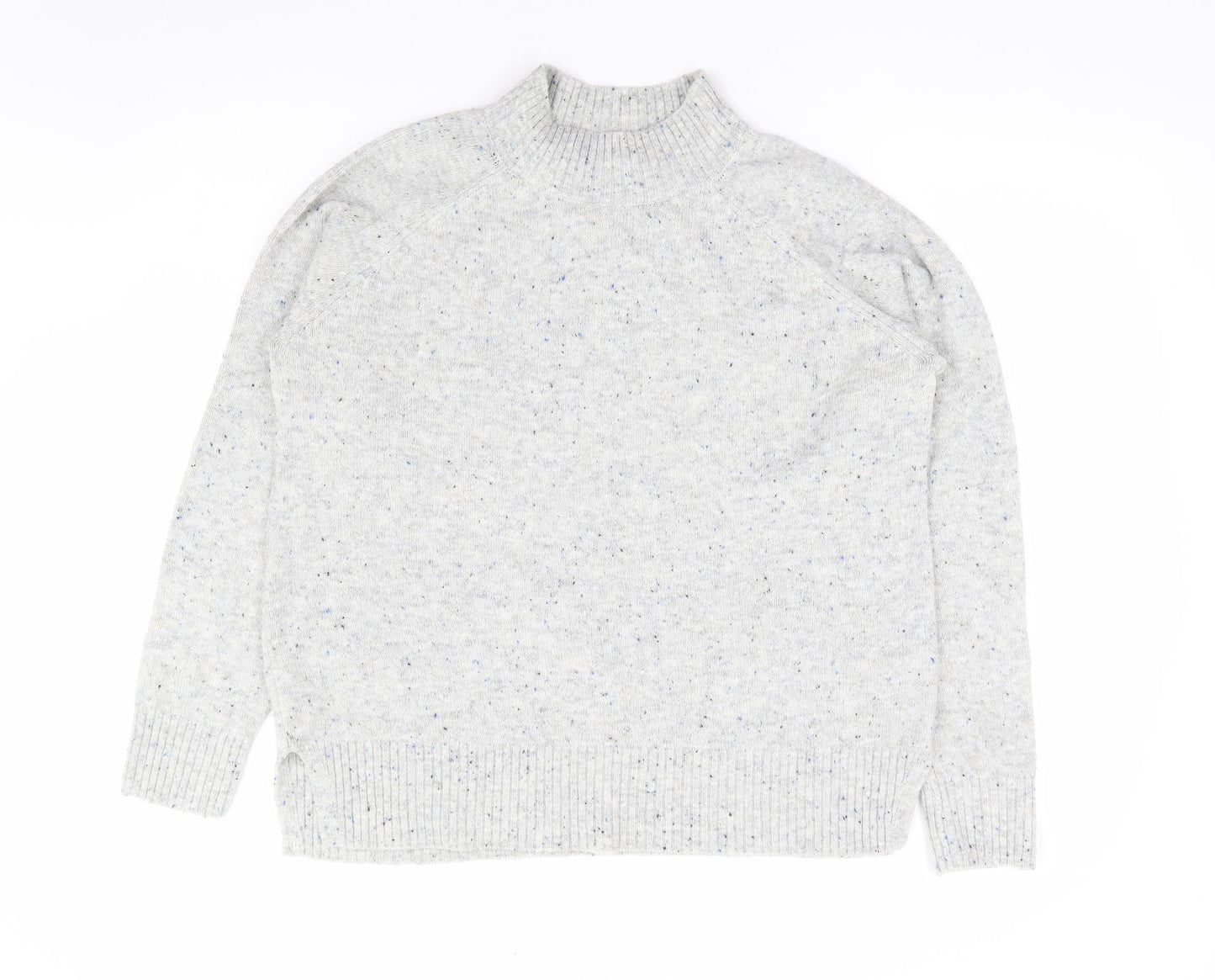 Papaya Womens Grey Mock Neck Acrylic Pullover Jumper Size M