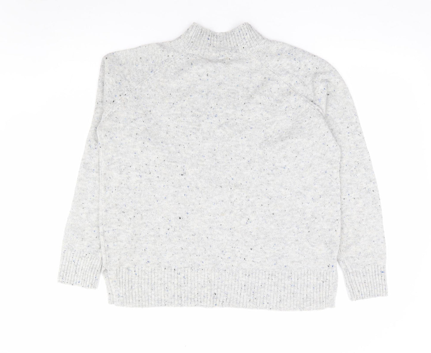 Papaya Womens Grey Mock Neck Acrylic Pullover Jumper Size M