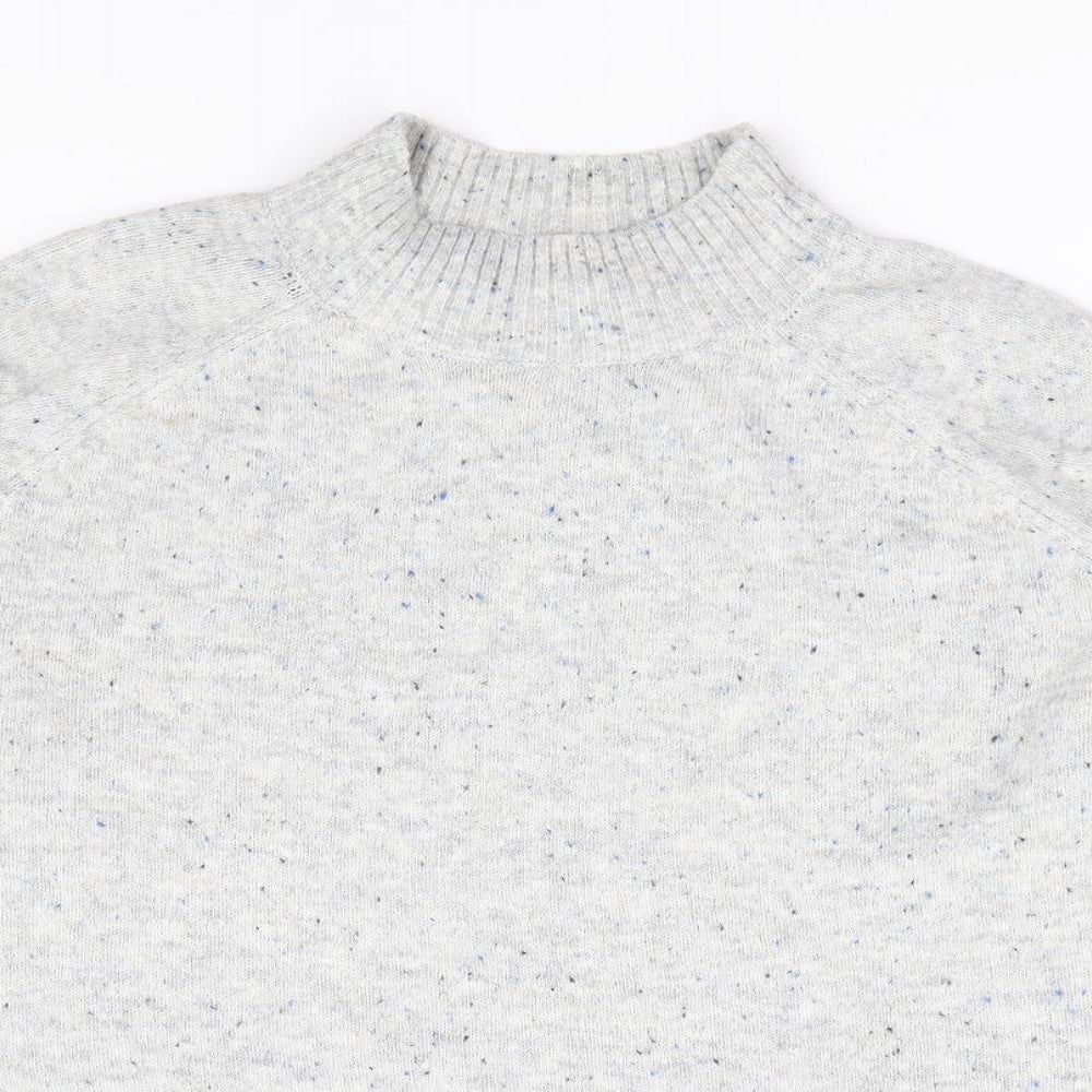 Papaya Womens Grey Mock Neck Acrylic Pullover Jumper Size M