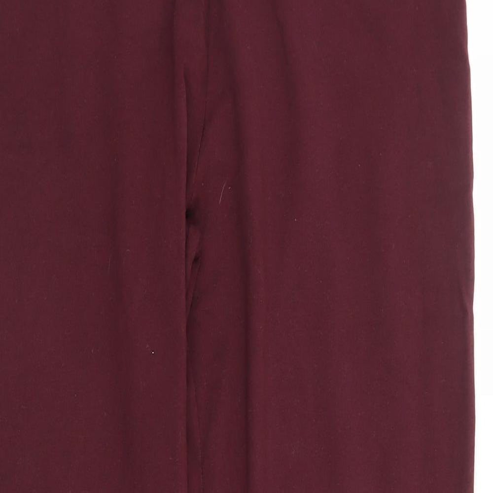 Marks and Spencer Womens Red Cotton Sweatpants Trousers Size 16 L29 in Regular