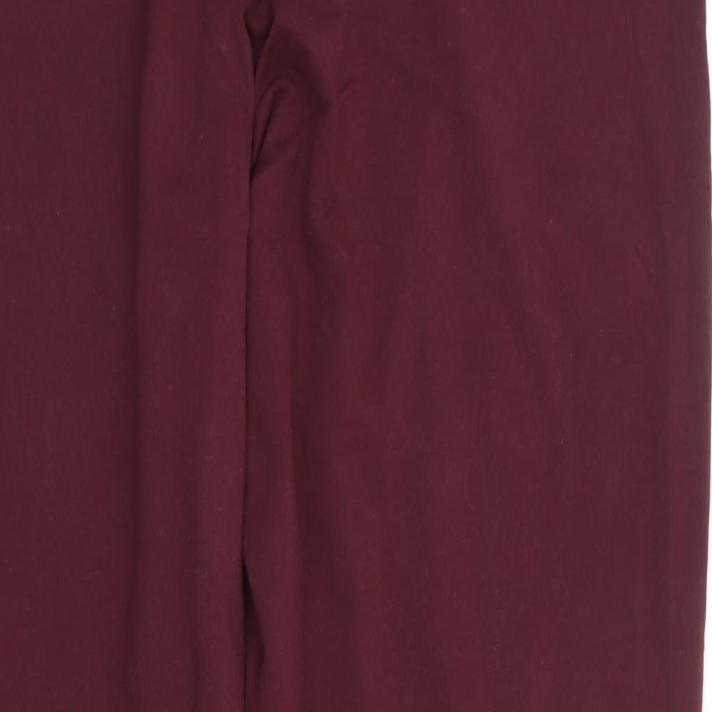 Marks and Spencer Womens Red Cotton Sweatpants Trousers Size 16 L29 in Regular