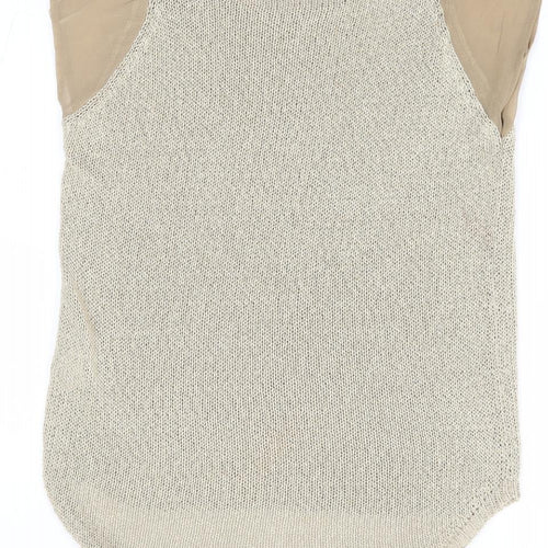 Zara Womens Gold Round Neck Acrylic Pullover Jumper Size S