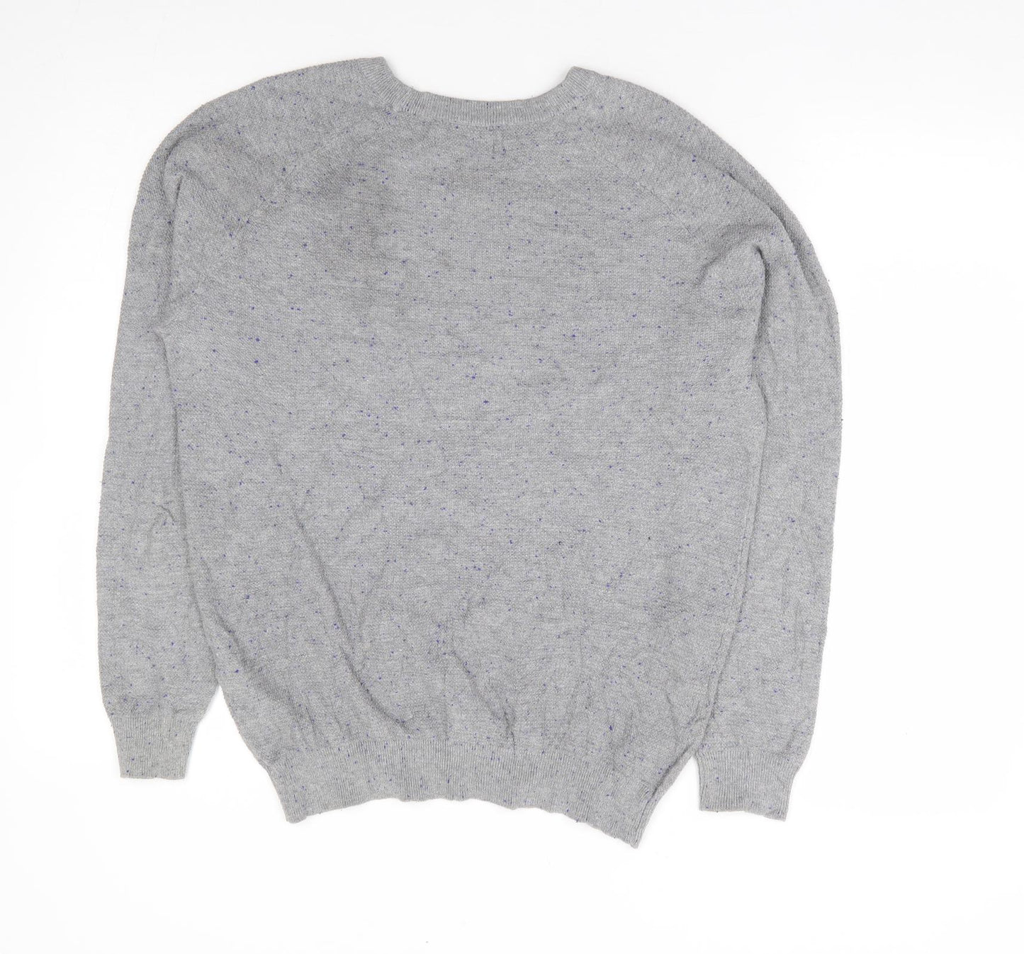 Zara Man Mens Grey Crew Neck Cotton Pullover Jumper Size M